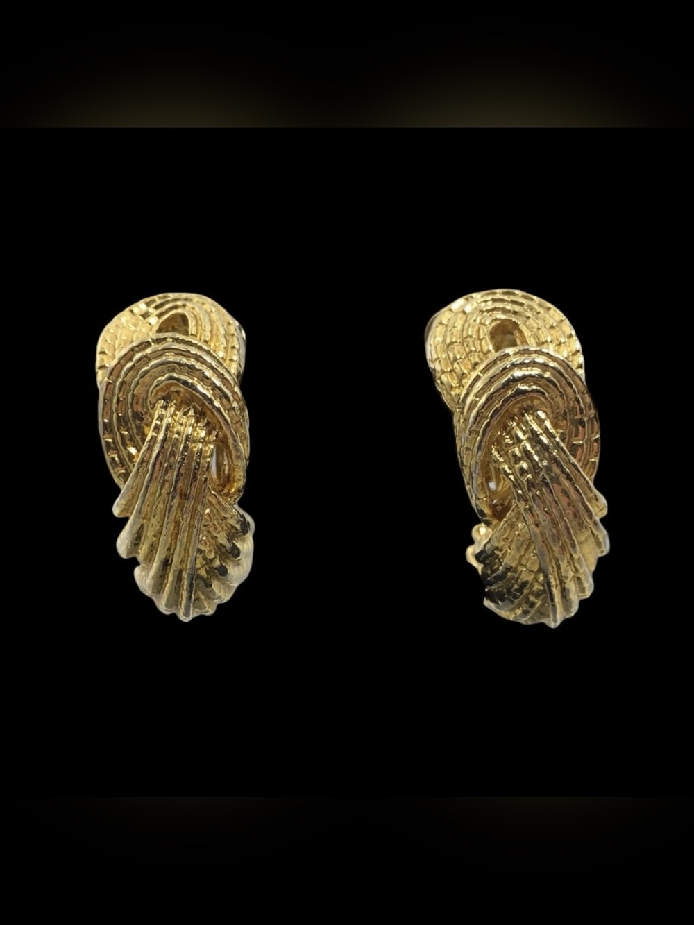 Vintage Gold-Tone Knot Drop Earrings